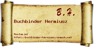 Buchbinder Hermiusz névjegykártya